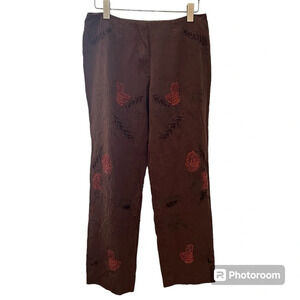 hand beaded boho silk pants. Vintage. Alberta Ferretti Aeffe. Rare.